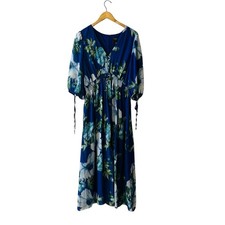 Taylor Floral V Neck Maxi Dress size 14 Blue Multicolor