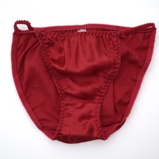 NEW Delicates VTG JC Penney Polyester Satin String Bikini Panty MEDIUM