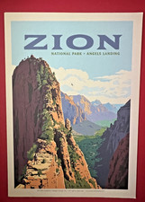 UNPOSTED POSTCARD -  ZION ASCENT TO ANGELS LANDING (Vertical) - Tourist Courts