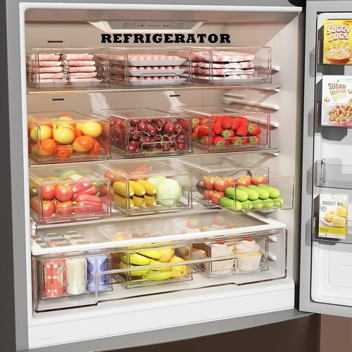 BPA-Free Stackable Drawer Organizers - Space-Saving Clear Storage Solutions - Picture 4 of 9