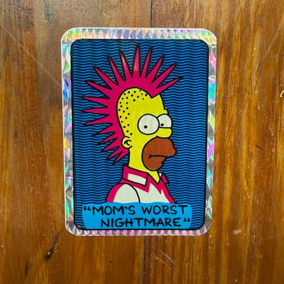 #ad #ad Vintage Bart Simpson Punk Rock Mom#x27;s Worst Nightmare Prism Sticker Vending 80s $39.99