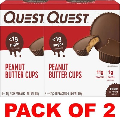 QUEST Peanut Butter Cups   Four 2 - Packs in a Box   PACK OF 2 