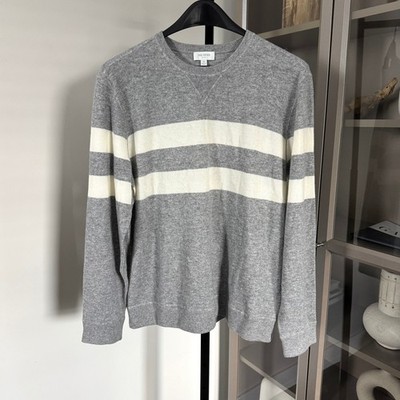 Todd Snyder Cashmere Stripe Heather Grey Sweatshirt XL Knit Crew Neck  Sweater