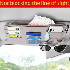 Gray Pu Leather Car Sun Visor Organizer Pouch Bag Pocket Card Storage Holder New Gray Pu Leather Car Sun Visor Organizer Pouch Bag Pocket Card Storage Holder New