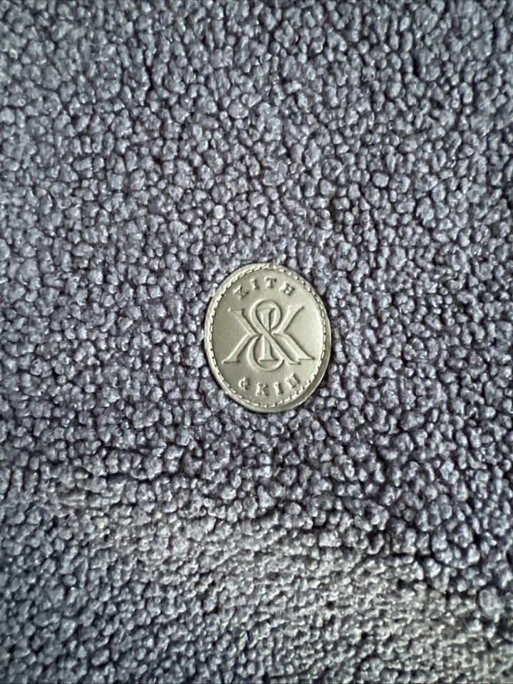 Sudadera con capucha Kith azul marino pelusa cuarto cremallera para hombre talla grande Foto 3 de 3