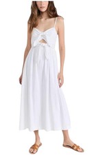 Madewell Women's Double-Tie Cutout Sweetheart Midi Dress Eyelet White