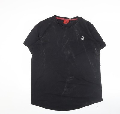 DFND schwarzes Logo-T-Shirt für Herren   Large