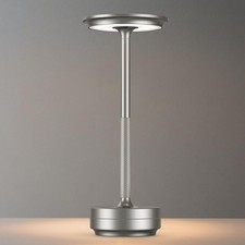 Metal Table Desk Lamp Cordless Touch Control Dimmable Night Light Rechargeable