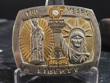 Vintage Sterling Treasury Statue of Liberty 100 Years of Liberty Belt Buckle B49