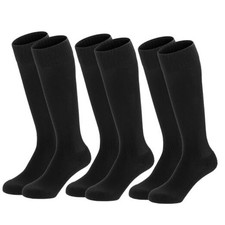 3 Pairs Kids Youth Baseball Socks Cushioned Soccer Football Medium Black