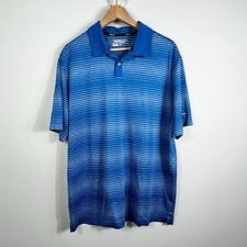 Nike Men s XL Golf Polo Tour Performance Dri-Fit Blue Stripe