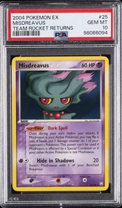 2004 POKEMON EX TEAM ROCKET RETURNS #25 MISDREAVUS PSA 10