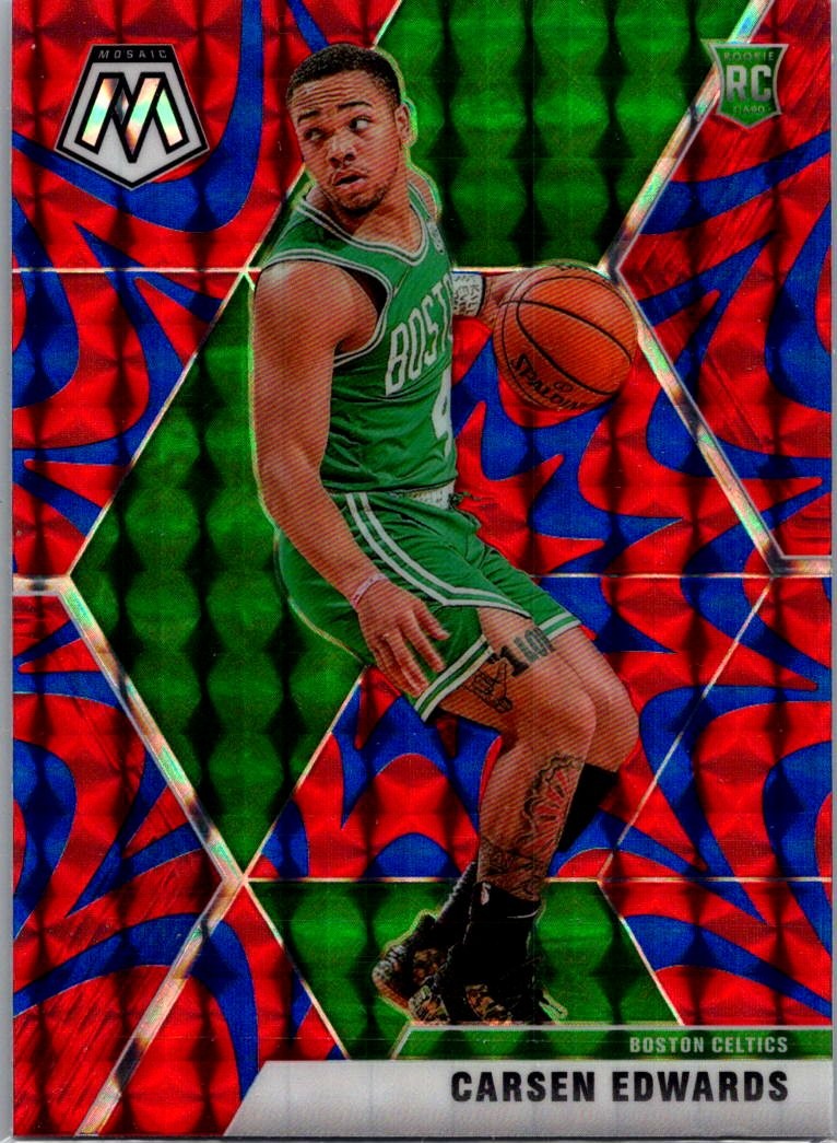 2019-20 Panini Mosaic #220 Carsen Edwards Reactive Blue Boston Celtics RC