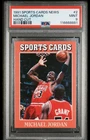 1991 ALLAN KAYE'S SPORTS CARDS NEWS MAGAZINE HAND CUT #2 MICHAEL JORDAN PSA 9
