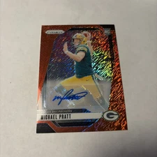 MICHAEL PRATT 2024 PANINI PRIZM #379 ROOKIE AUTO RED SHIMMER RC 06/ 35 PACKERS