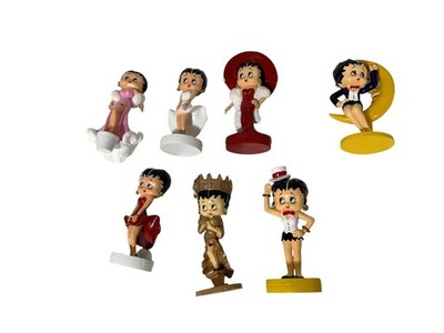 Vintage KFS / FS King Feature Betty Boop Figures Figurines PVC LOT of 7 White Dr