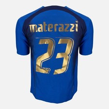 2006 Italy Home Shirt Marco Materazzi 23, World Cup Winners Excellent