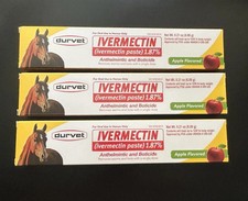3 pack New In Box Paste Horse Dewormer Apple Flavor Exp 9/2027 dur-vet wormer