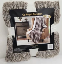 SNAKE SKIN Design Soft Warm Luxury Sherpa Throw Blanket 50x70 in