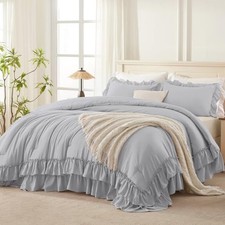 Twin Size Comforter Set 66x90Inch , 2 Pieces 1 Twin 66"x90" Light Gray