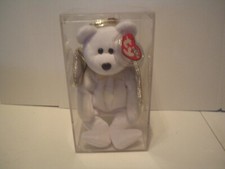 Rare TY Beanie Babies Halo II 2 Angel Bear 4269 with Brown Nose with Case