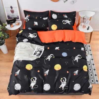 3D Astronaut Rocket ZHUA661 Bed Pillowcases Quilt Duvet Cover Set Queen King Zoe