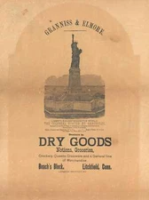 1885 Pre-Construction Broadsheet View of the Statue of Liberty