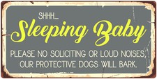 1020HS Sleeping Baby Please No Soliciting Or Loud Noises 5"x10" Hanging Sign
