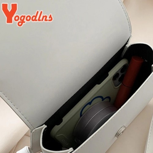 Trendy Saddle Shoulder Bag Women PU Leather Crossbody Bag Simple Solid Color - Picture 5 of 12
