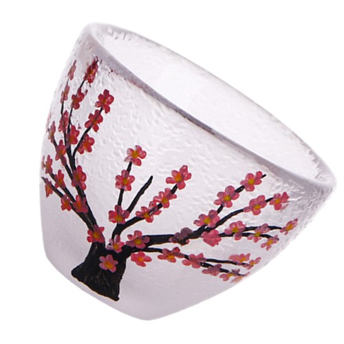 Vintage Tea Cup Shot Glasses Plum Blossom Wine Multi Colored Water