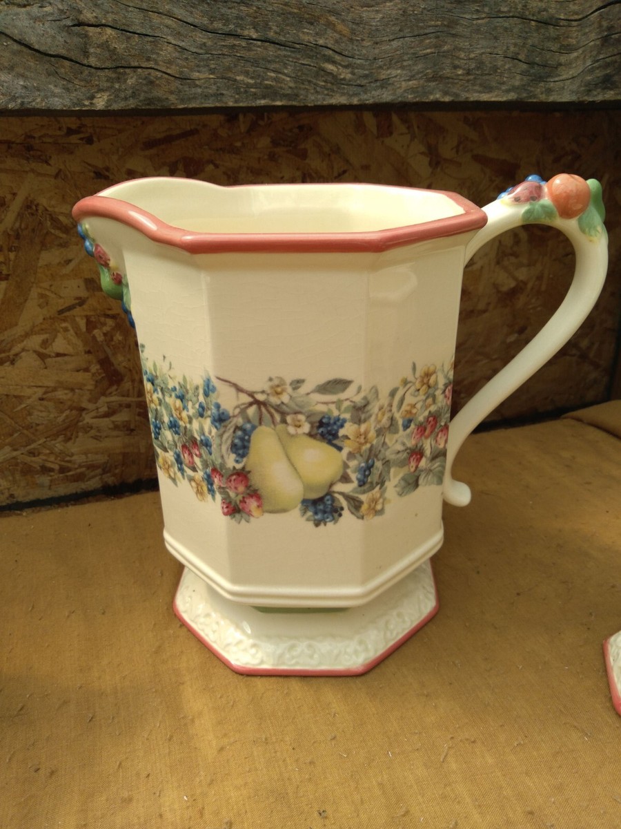 Vtg Dishes Avon Sweet Country Harvest Dinnerware Set, Pitcher, S/P