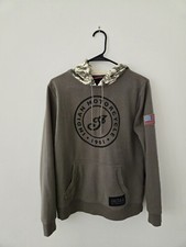 Indian Motorcycle Hoodie Khaki Camo Biker American Flag Size Men's Medium