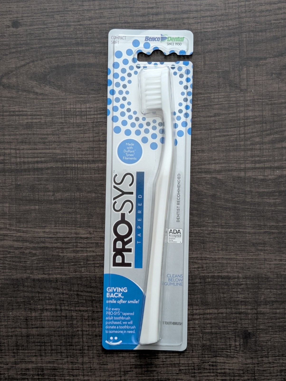 BENCO DENTAL Compact Soft Pro-Sys Tapered Toothbrush-  Blue 