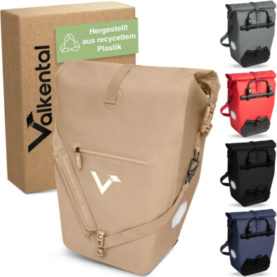 Valkental ValkOcean Fahrrad Gepäckträgertasche beige