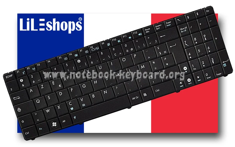 Clavier AZERTY Français Complet Pour ASUS K550JX - Neuf, Noir
