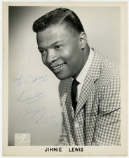 Jimmie Lewis 1960 Doo Wop Singer 8x10 Signed Photo Black Northern Soul Tamla Ivy