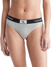 Calvin Klein 1996 Cotton Stretch Modern Thong, Grey Heather, 2X