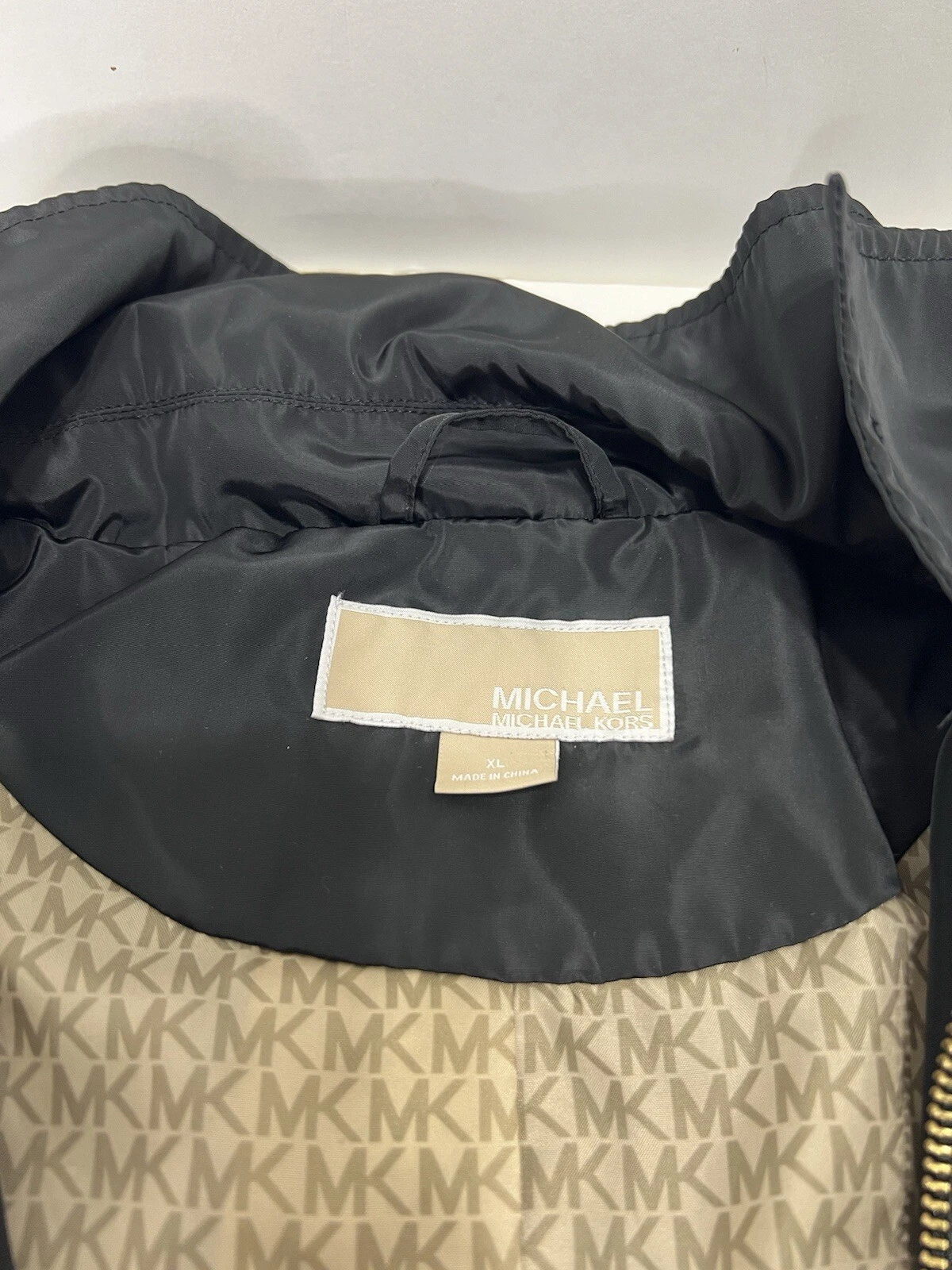 Michael Kors Giacca Trench Antipioggia Donna M Nero Impermeabile con Cappuccio