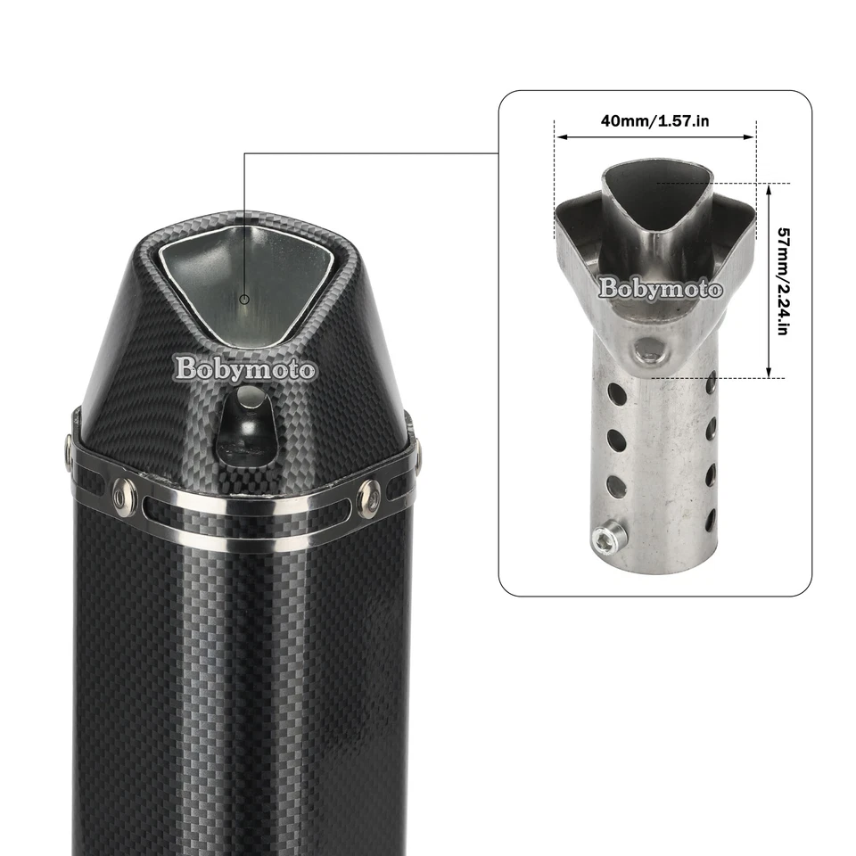 Tubo silenciador de escape universal para motocicleta Slip-on 51 mm con silenciador DB Killer Foto 3 de 4