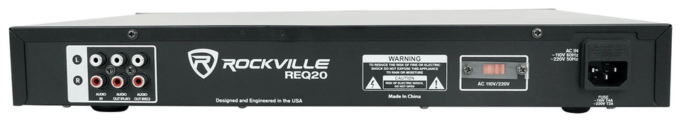 New Rockville REQ20 19" Pro Dual 10 Band Graphic Equalizer EQ w/Dual VU Meters - Image 3 of 4