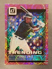 2022 Donruss Baseball Oneil Cruz Trending Pink Fireworks # T-8