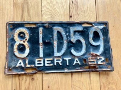 1952 Alberta License Plate