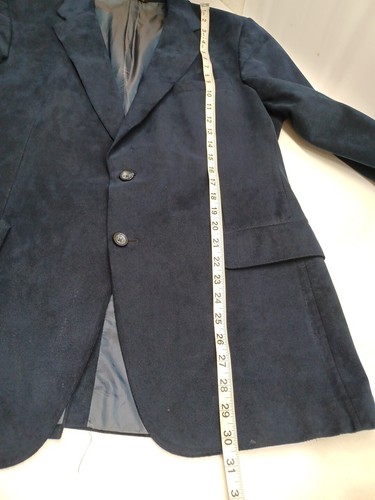 Vtg Doncaster Druckers Blazer Jacket Navyblue Suede 2 Button Mens 46R Union Made - Picture 8 of 12