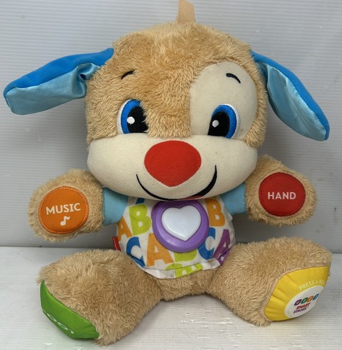 Fisher Price Laugh And Learn Love To Play Puppy Dog Plush Interactive White ABC