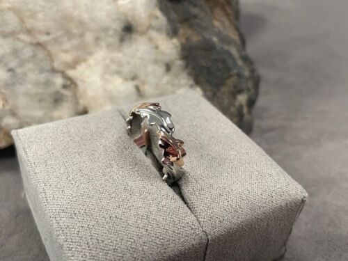 Welsh Silver & 9ct Rose Gold Royal Clogau Oak Ring Size P New Rare Wales 925 - Picture 7 of 13