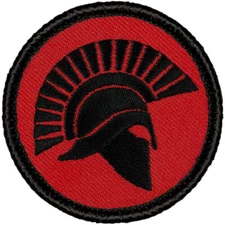 Retro Spartan Silhouette Patrol Patch  - 2" Round Embroidered Patch