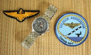 NOS TAILHOOK ASSN NAVAL CARRIER MILITARY AVIATOR PILOT WATCH + BOX & PATCH SET