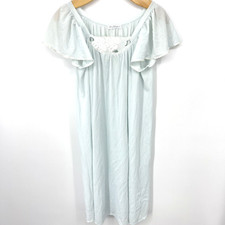Vintage y2k MISS ELAINE Nightgown Womens M Double Sheer Grannycore 90s Sissy