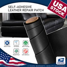 Black Leather Repair Self-Adhesive Patch Stick on Sofa Clothing Car Seat Couch