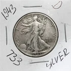 1943 D Walking Liberty Half Dollar, Strong Feather Details HI GRADE ⭐733⭐V4⭐